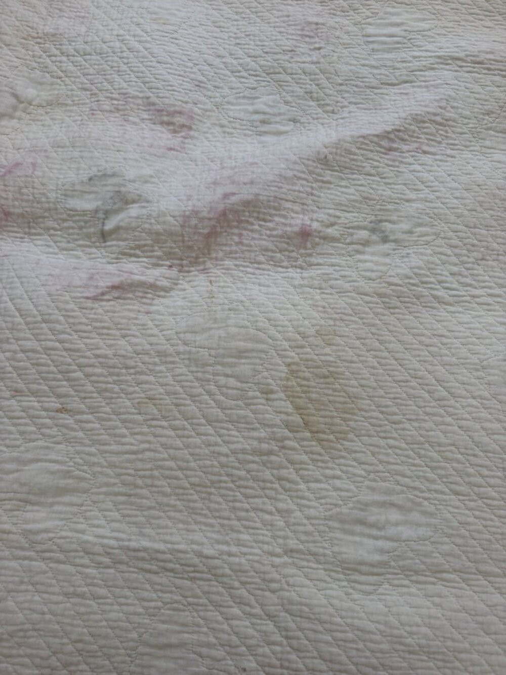Handmade PinkWhite Butterfly Stitched Applique Antique Vintage Quilt Sz 63x70 - Picture 11 of 11